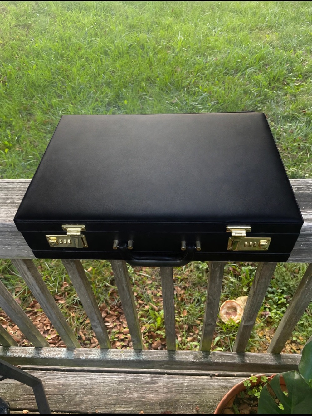 Professional Black Briefcase with Gold Colored Hardware - Storage & Organization